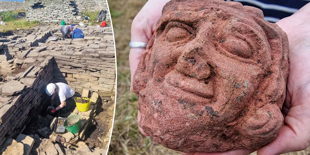 Ancient carved head discovered by student at Scottish island ...