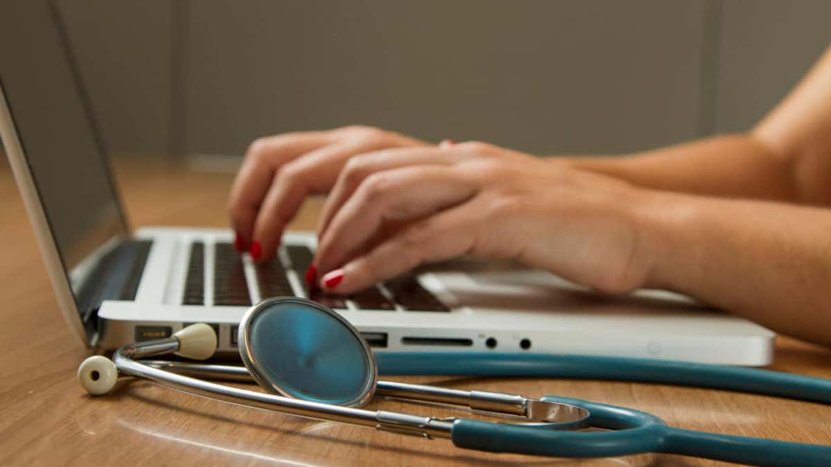 A person running on a laptop