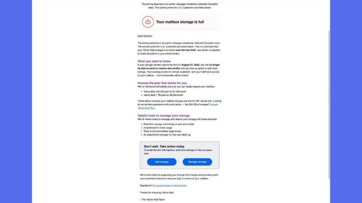 Yahoo email