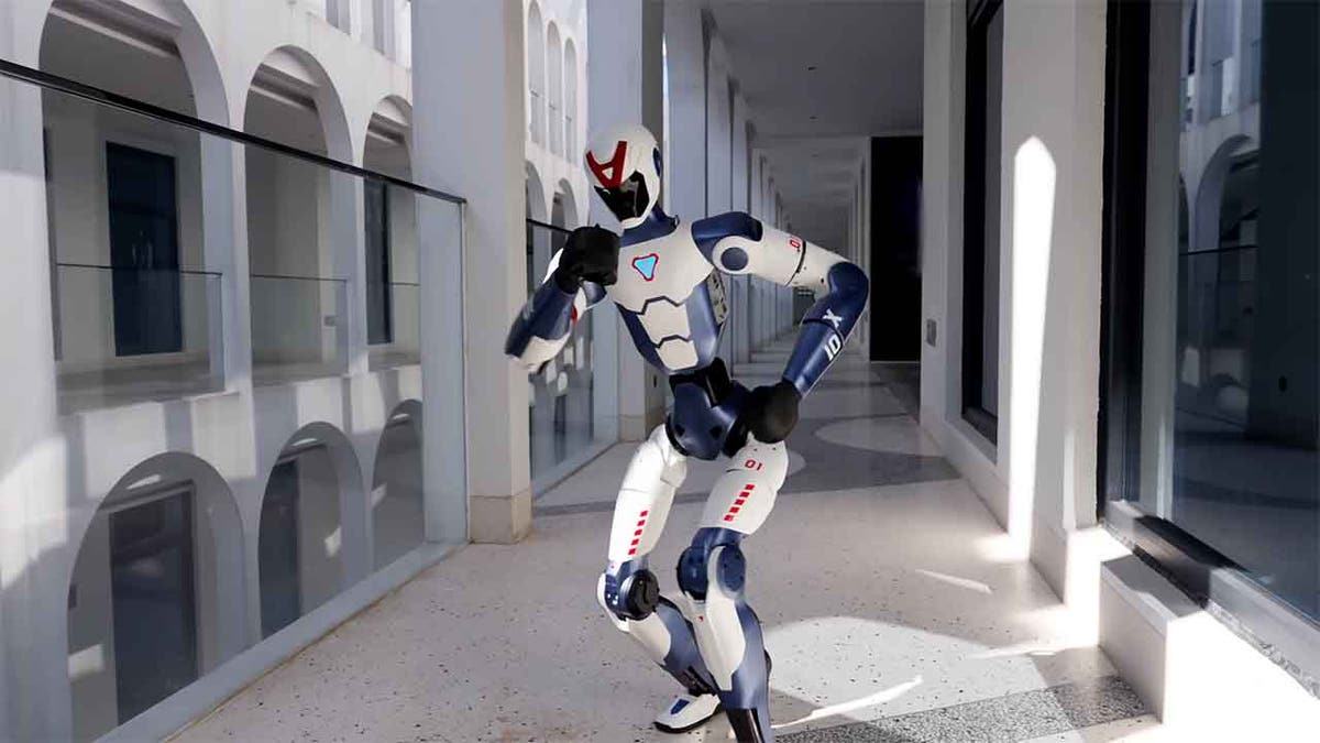 R1 humanoid robot running.