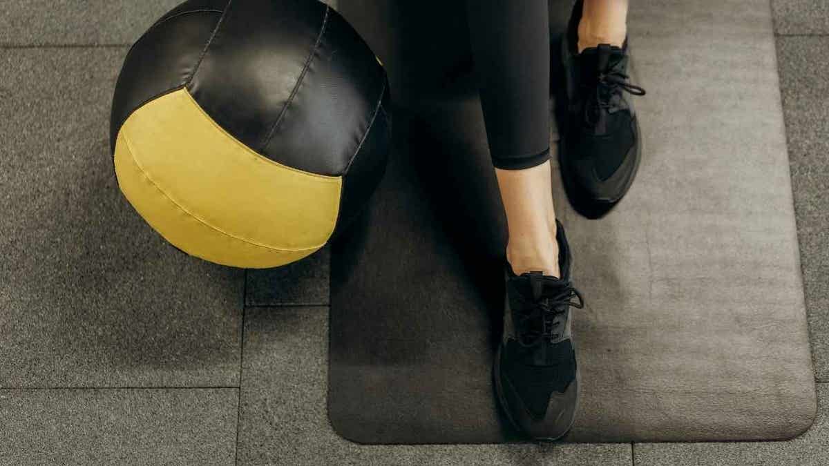 A woman working out