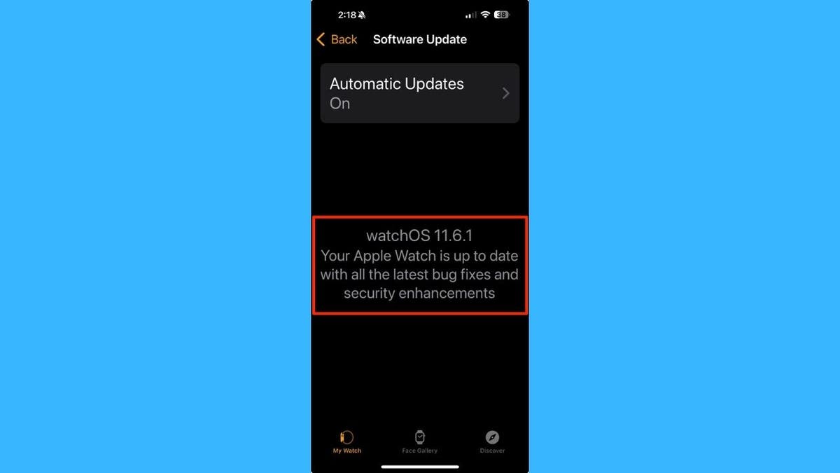 Screenshot of watchOS 11.6.1 update (Kurt "CyberGuy" Knutsson)