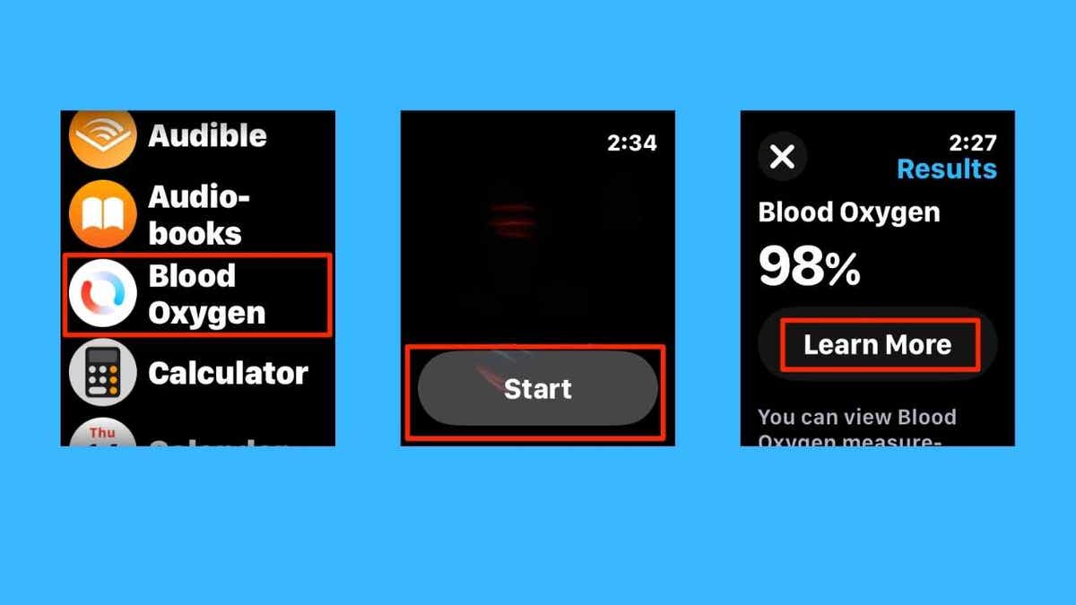 Steps to use the Blood Oxygen app on your watch to take a reading (Kurt "CyberGuy" Knutsson)