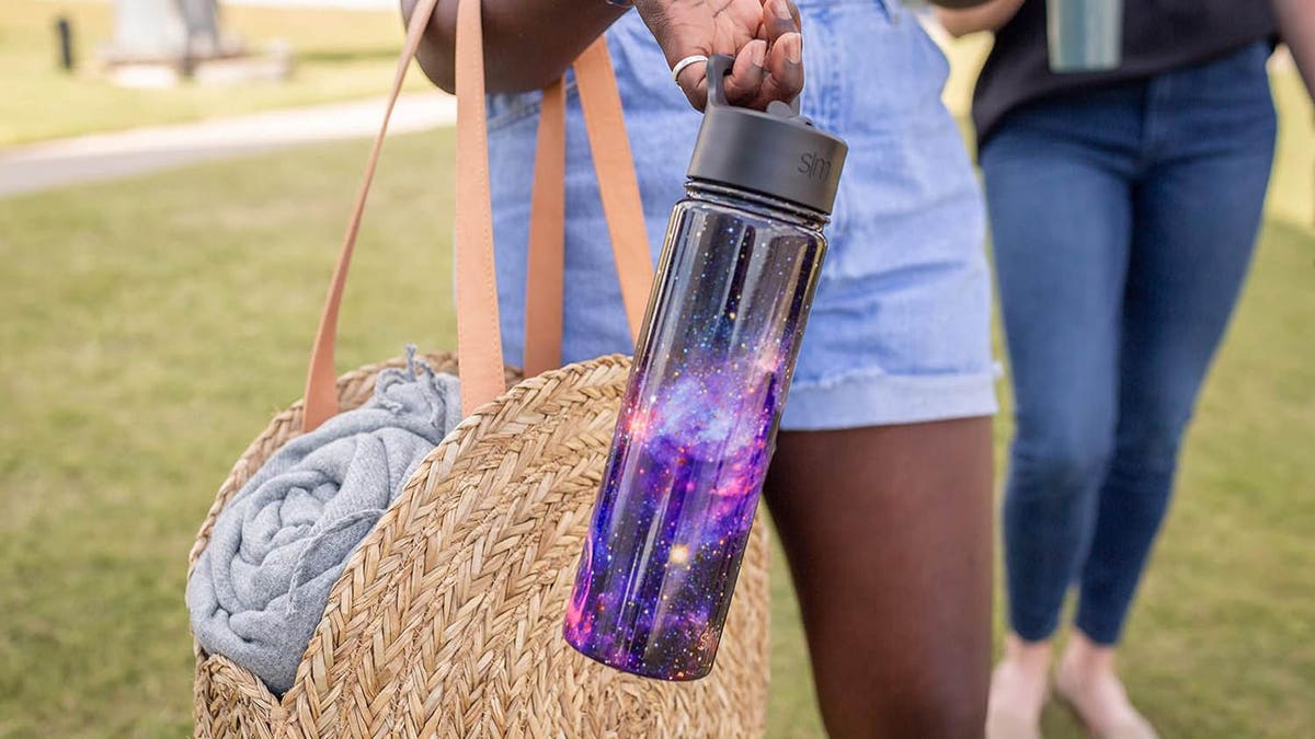 Choose a simple, durable water bottle in a variety of colors and patterns.