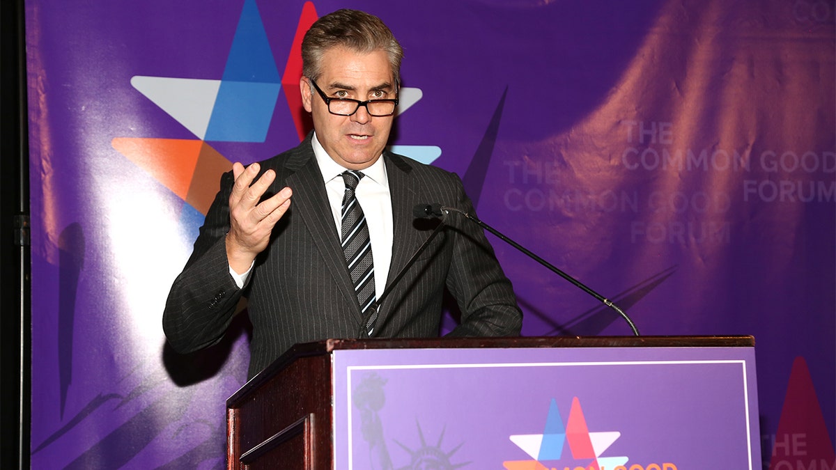Jim Acosta speaking at the Common Good American Spirit Awards at The Plaza in New York City.