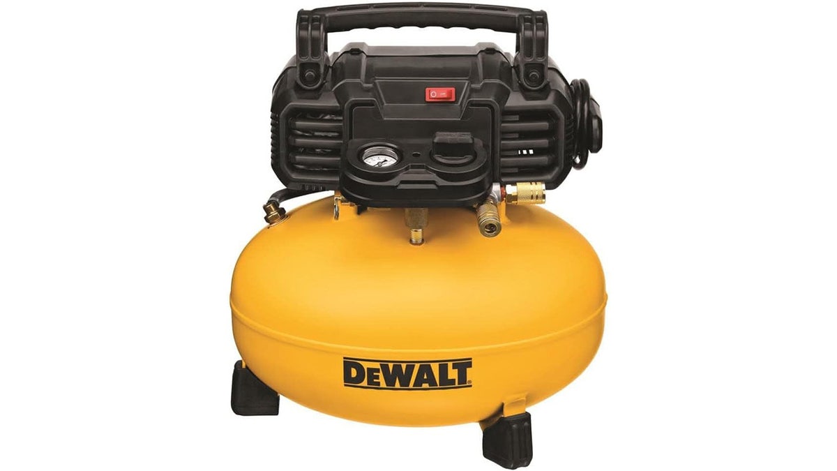 Use an air compressor for certain tools and to blow up deflated tires. 