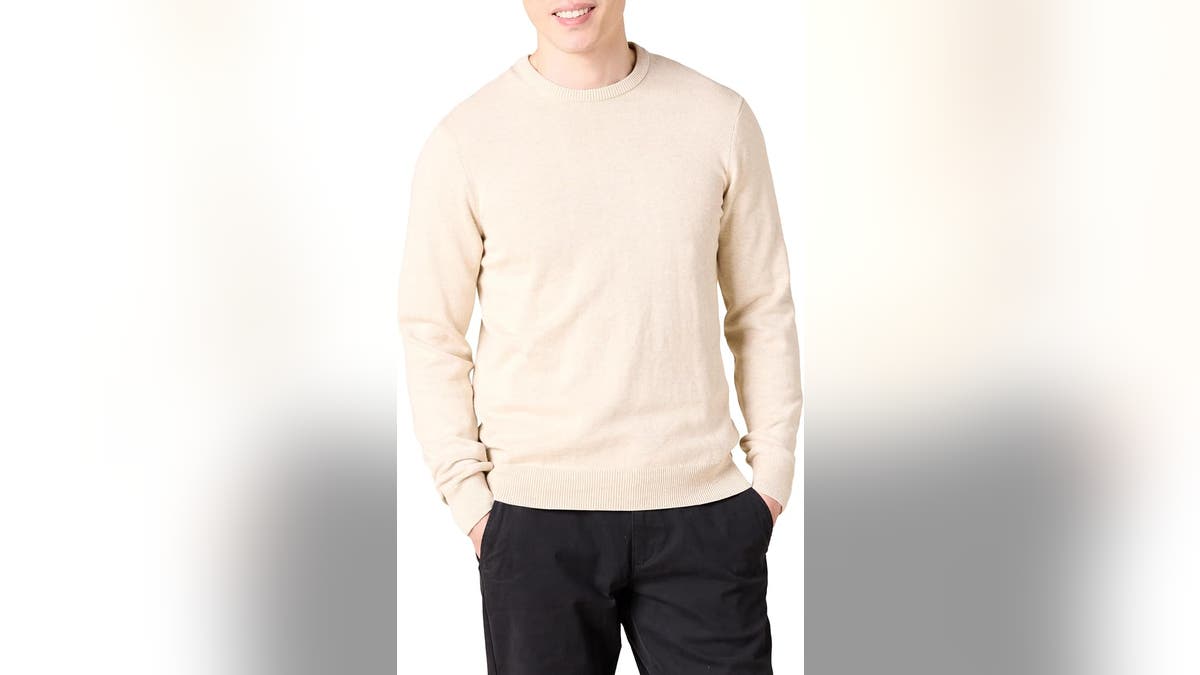 Layer a lightweight crewneck over a t-shirt.