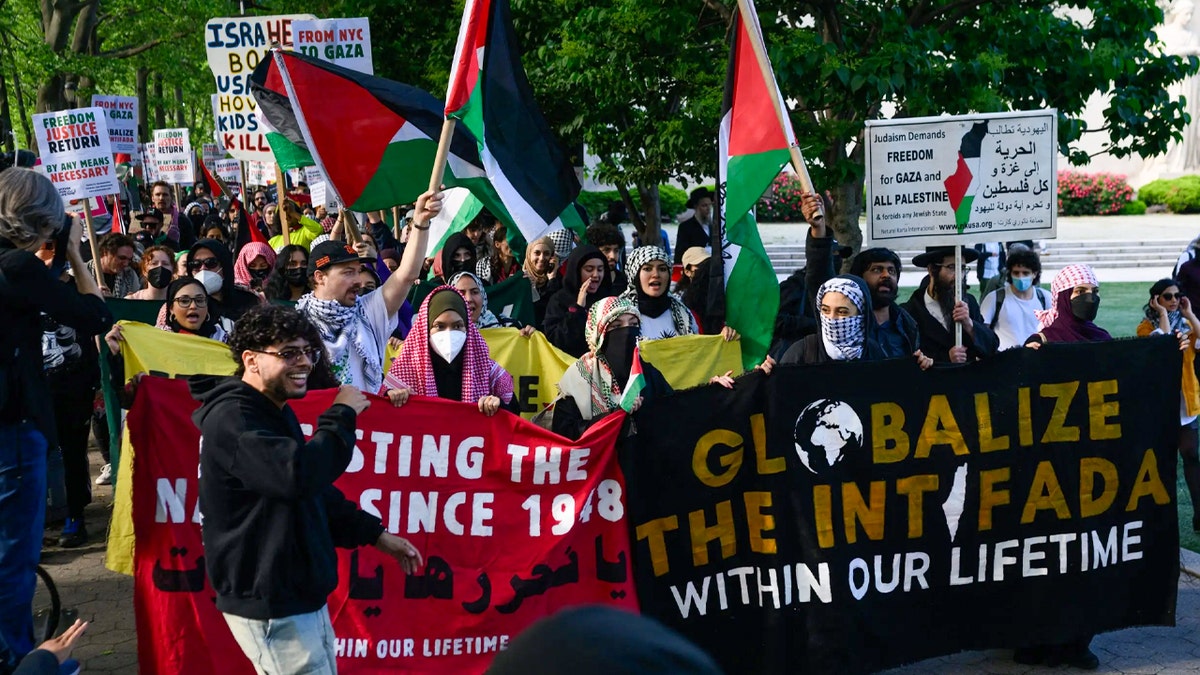 Pro-Palestinian protesters in Brooklyn