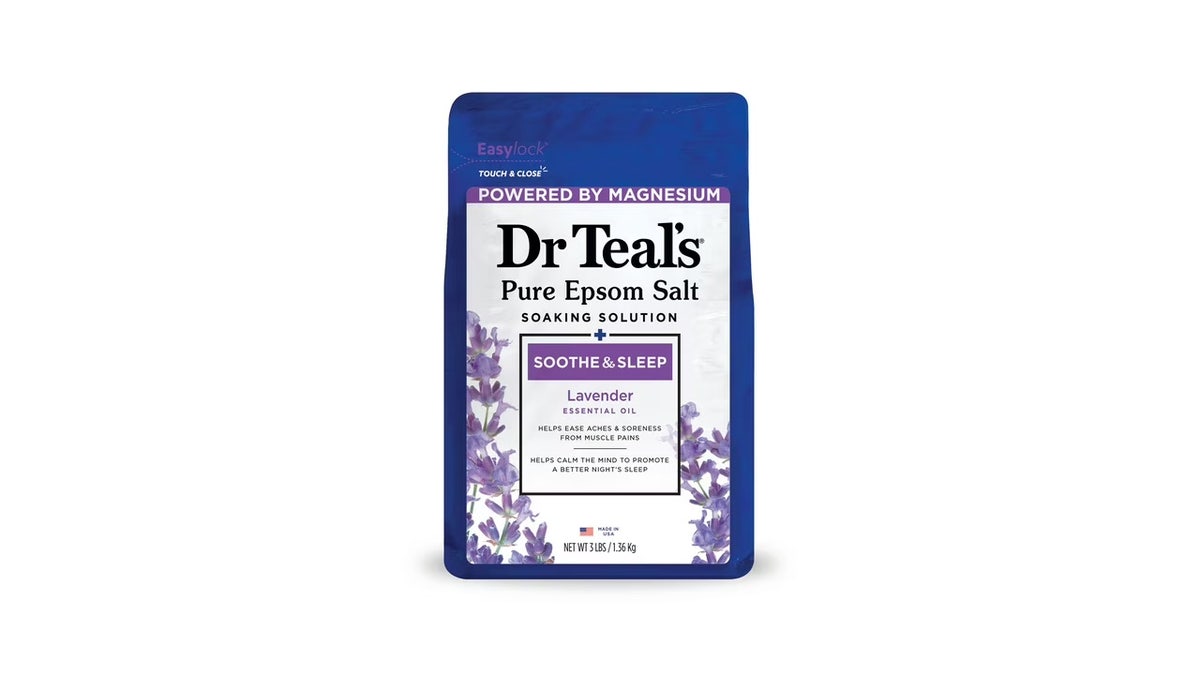 Epsom salt relieves muscle tension, soothes aches and softens skin.
