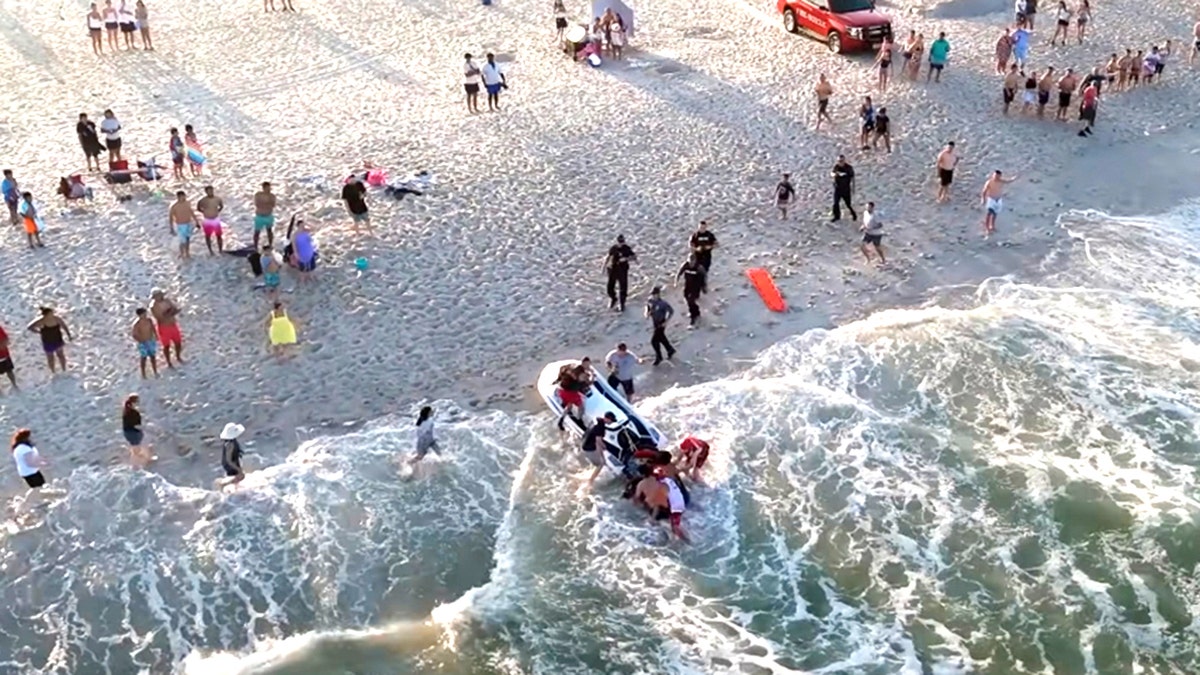 beach rescue saves six by jet ski