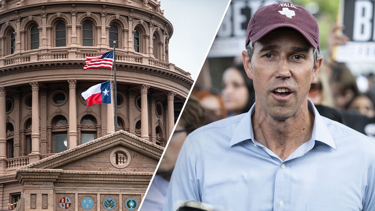 BETO O'RAUK, DIREITA, TEXAS CAPITOL DOME à esquerda