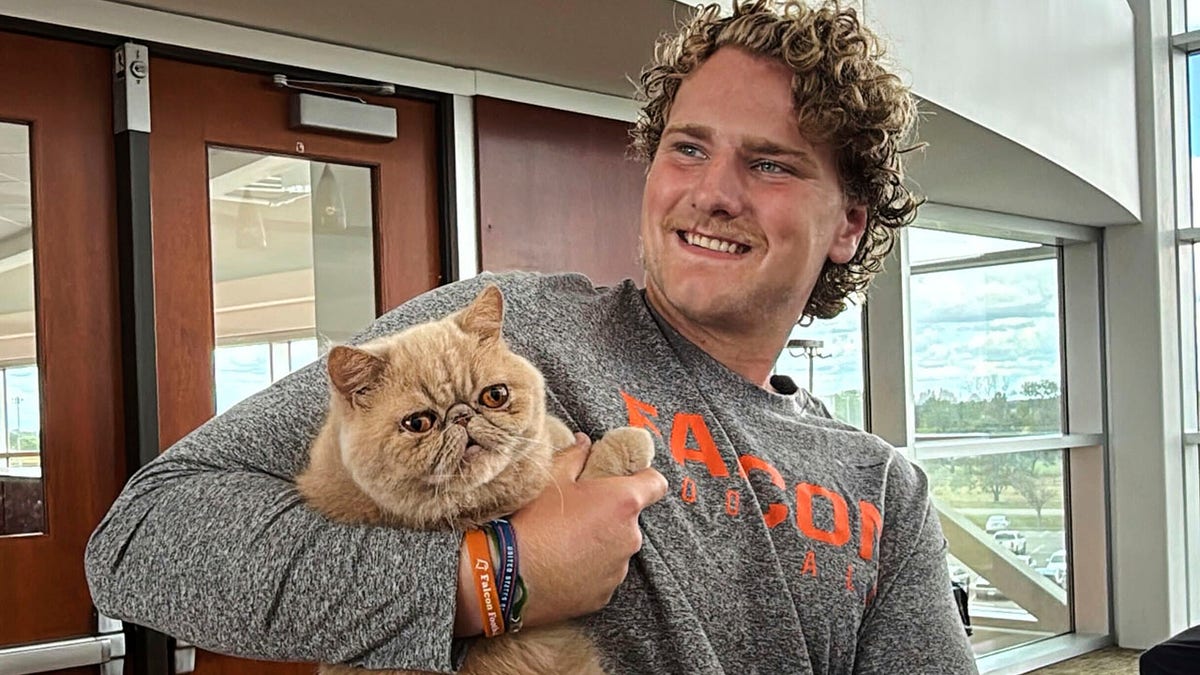George Carlson with his cat