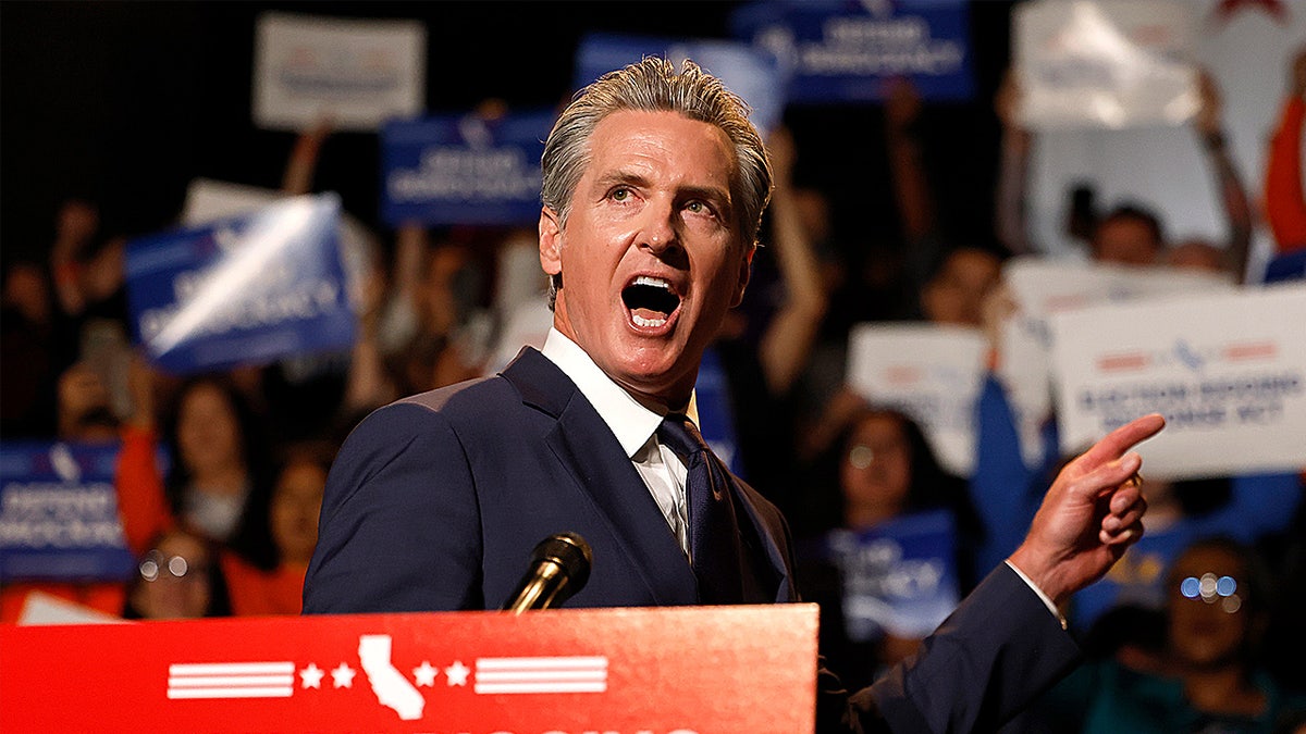 California Gov. Gavin Newsom accused federal authorities of scheduling immigration raids in Los Angeles next door to his rally.