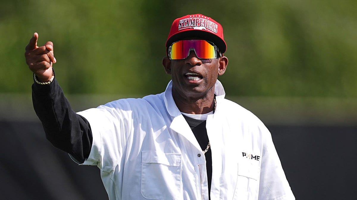 Deion Sanders at practice