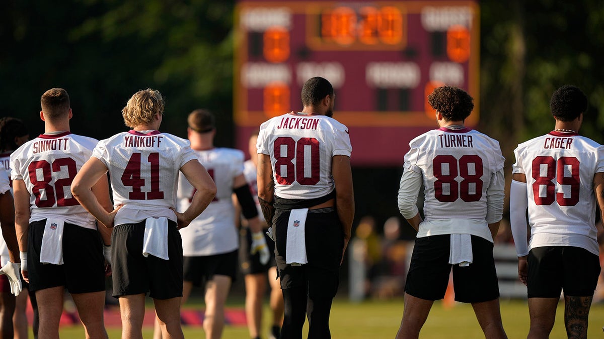 Commanders players in training camp