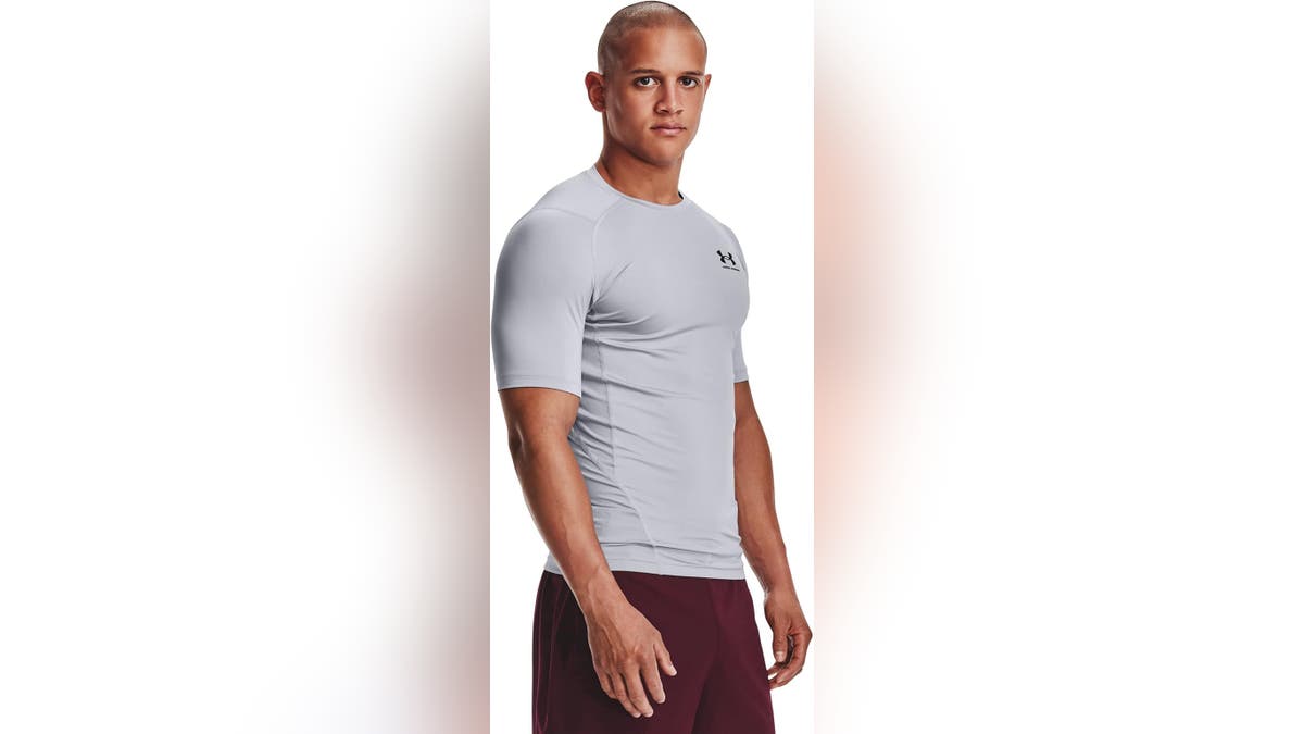 This t-shirt wicks away sweat.