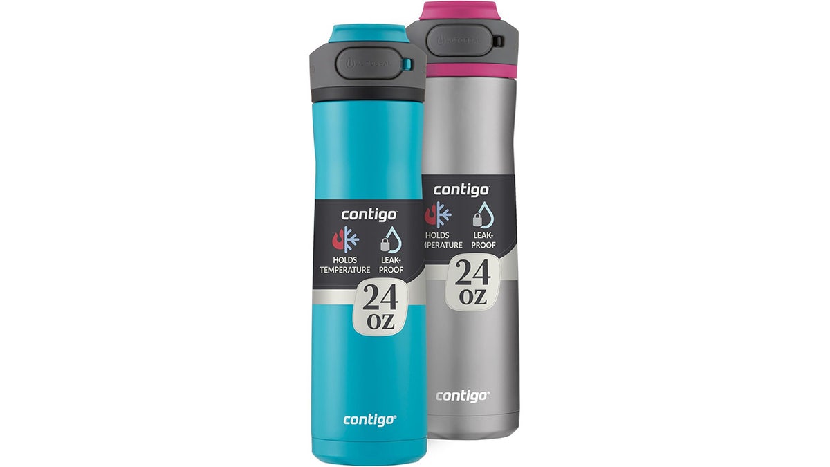 This 2-pack of insulated water bottles offers one-handed sipping and automatic sealing to prevent spills and leaks.