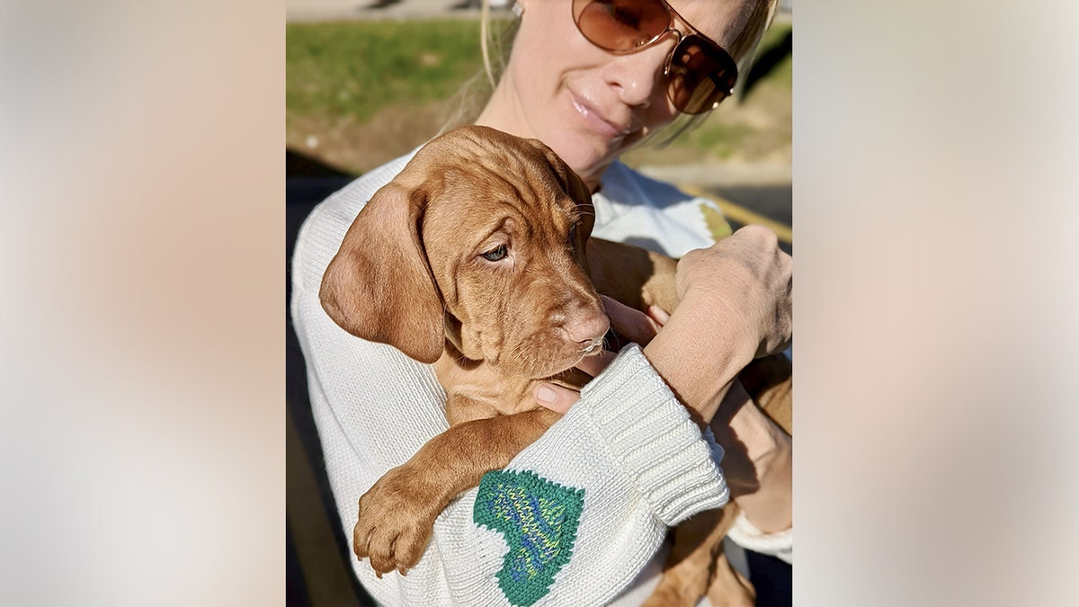 Dana Perino with Percy as puppy in 2021