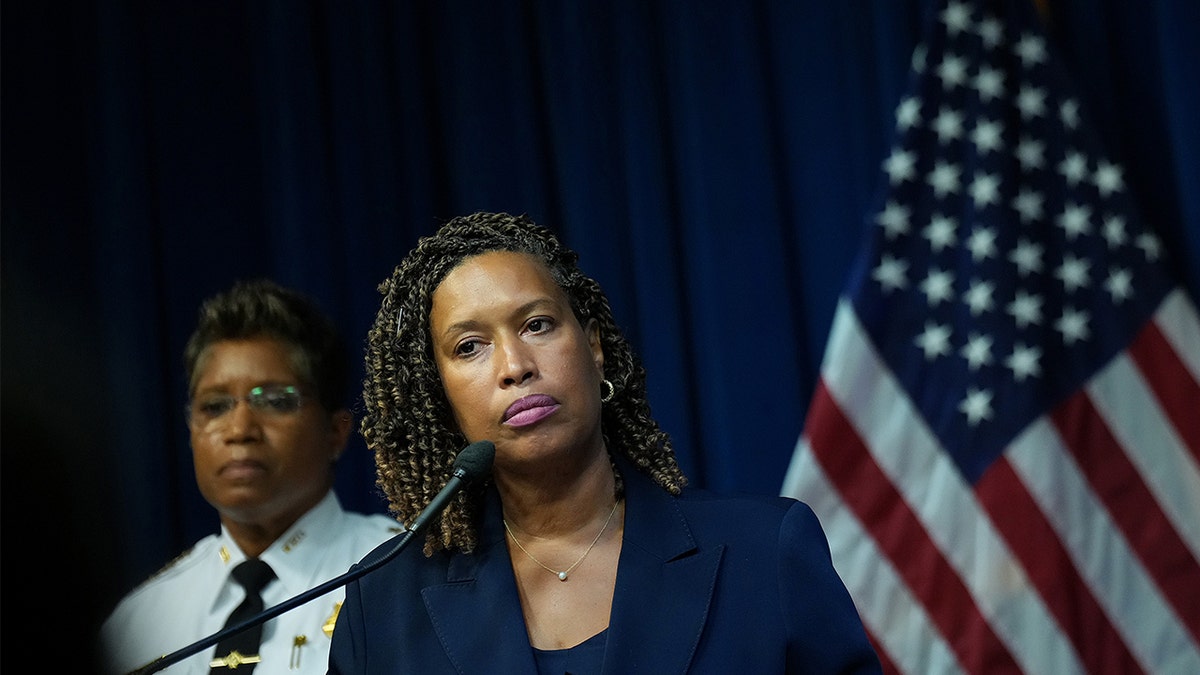 DC Mayor Muriel Bowser speaks at a press conference