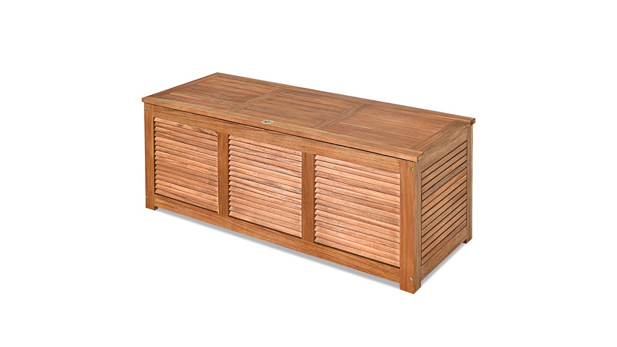 Crafted from high-quality wood, this deck box will last for years.