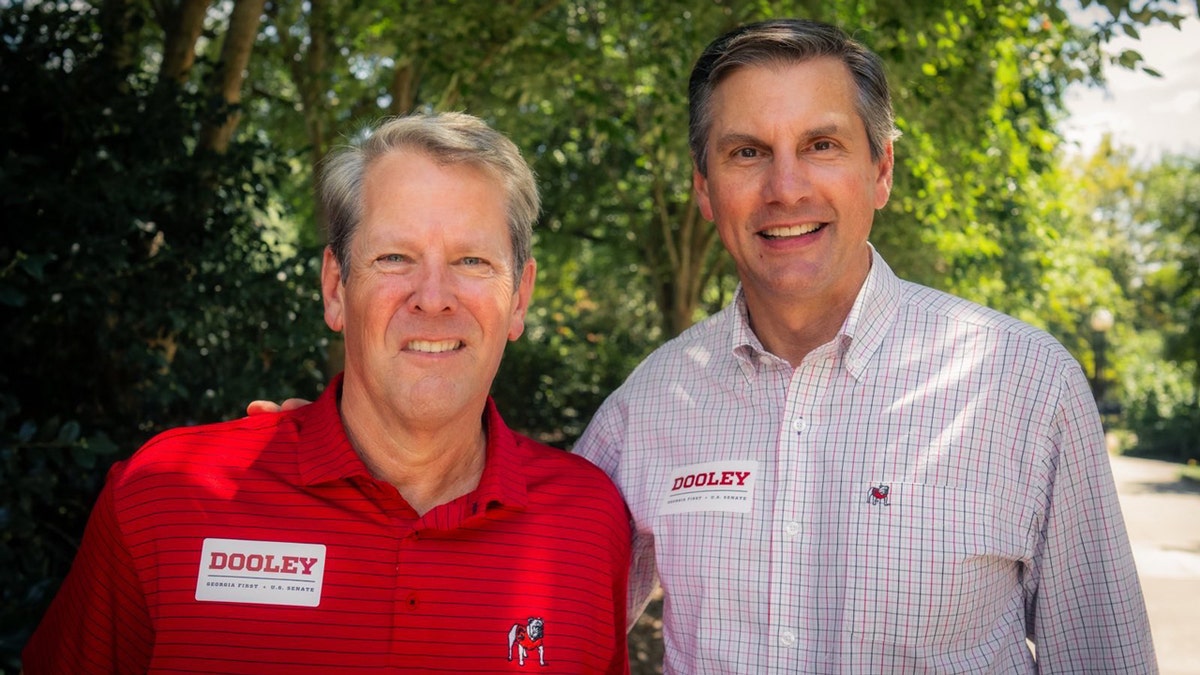 Georgia Gov. Brian Kemp and Derek Dooley