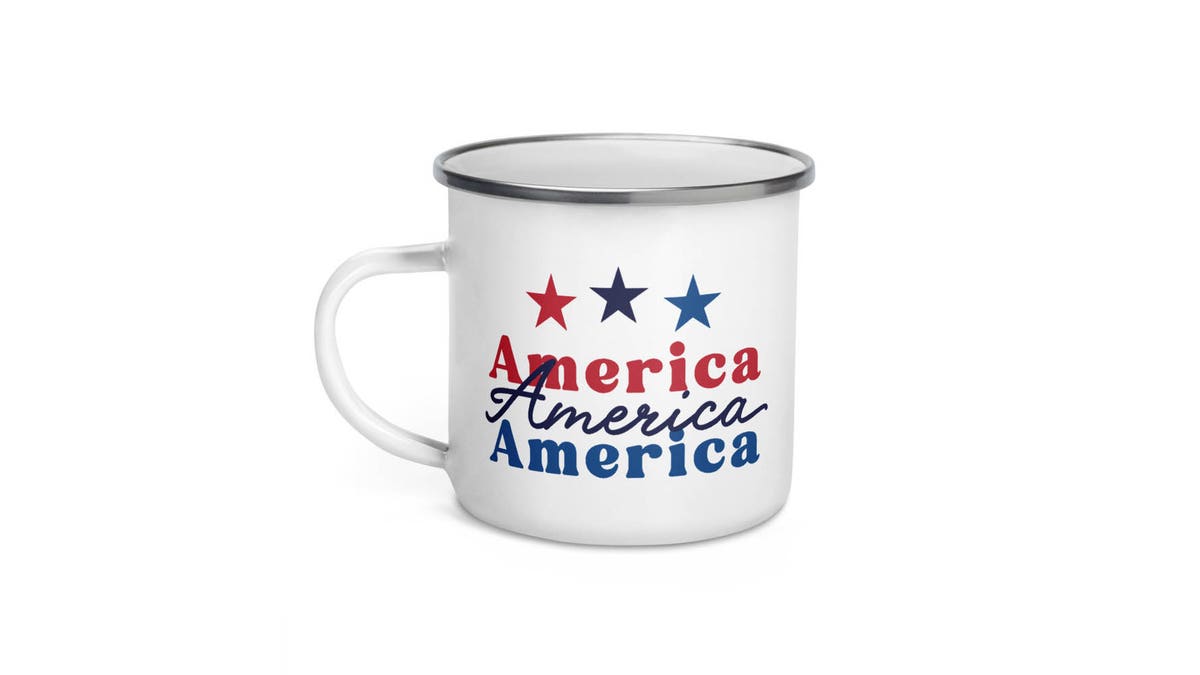 This enamel mug is the perfect nod to your favorite country.