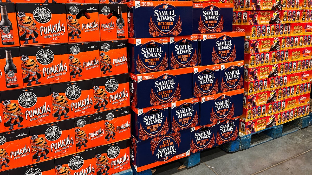 Fall beer display in a Costco