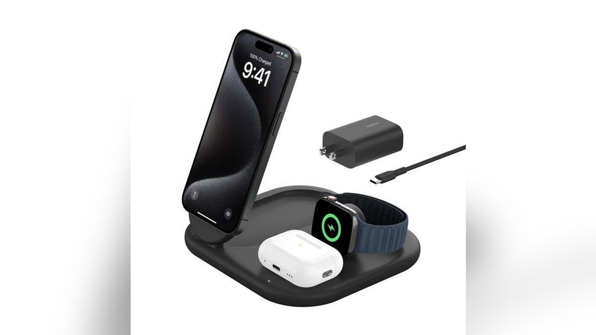 Charge your iPhone, Apple Watch and AirPods all at the same time with this travel-friendly charger. 