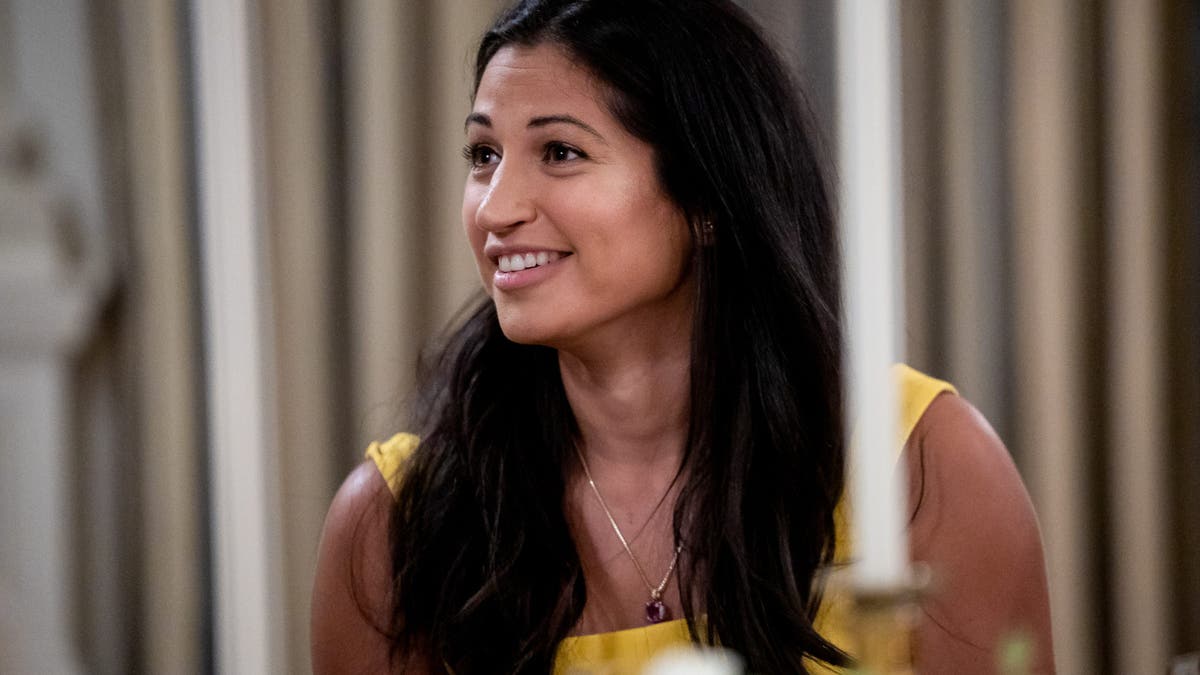 Katie Miller during a dinner with Republican Senators in the State Dining Room of the White House in Washington, DC, US, on Friday, July 18, 2025.