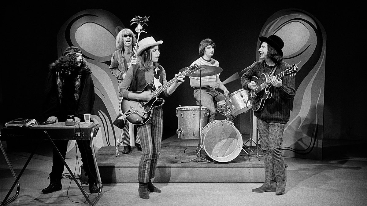 The Grateful Dead performing on stage during the 1960s.