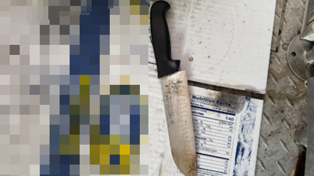 Butcher knife used by migrant