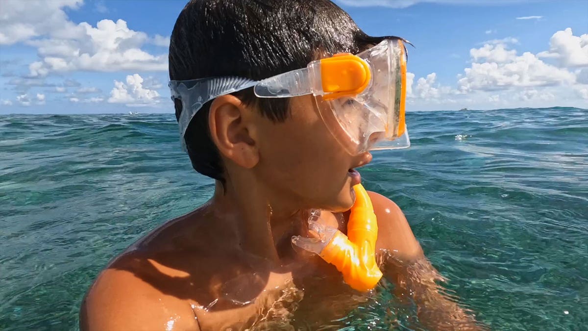 Jameson Jr. in the water before the shark attack