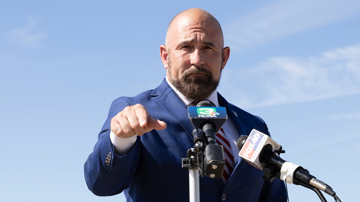 Florida Lt. Gov. Jason Collins holds news conference in California