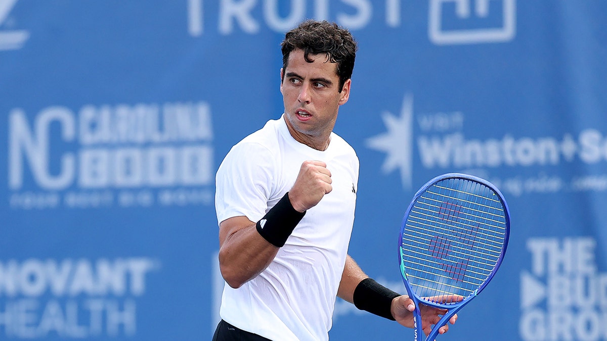 Jaume Munar reacts after point at US Open