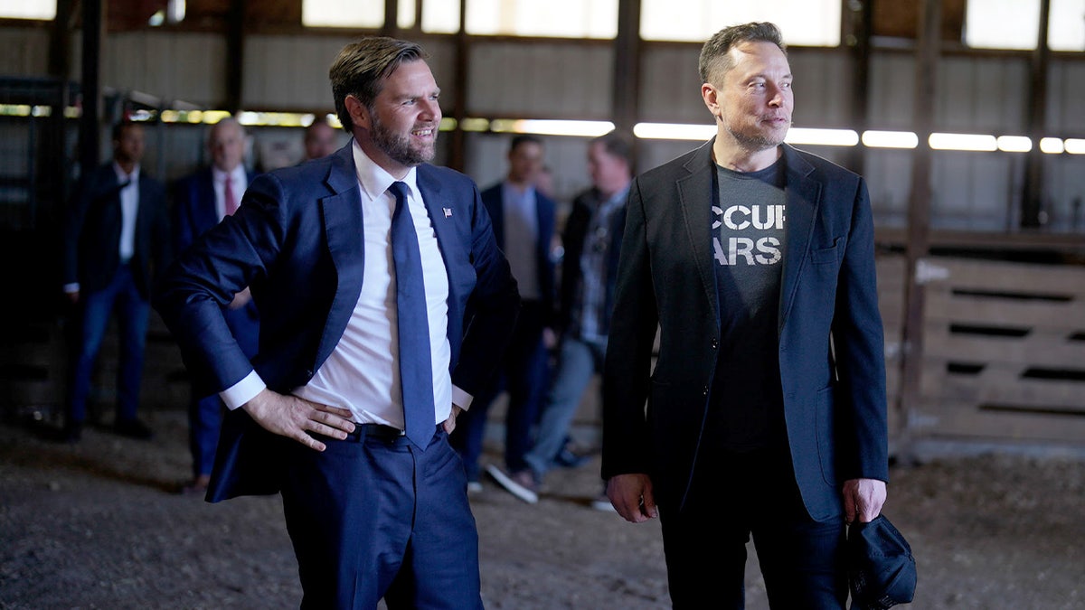 VP JD Vance and Elon Musk post for a photo in Pennsylvania.