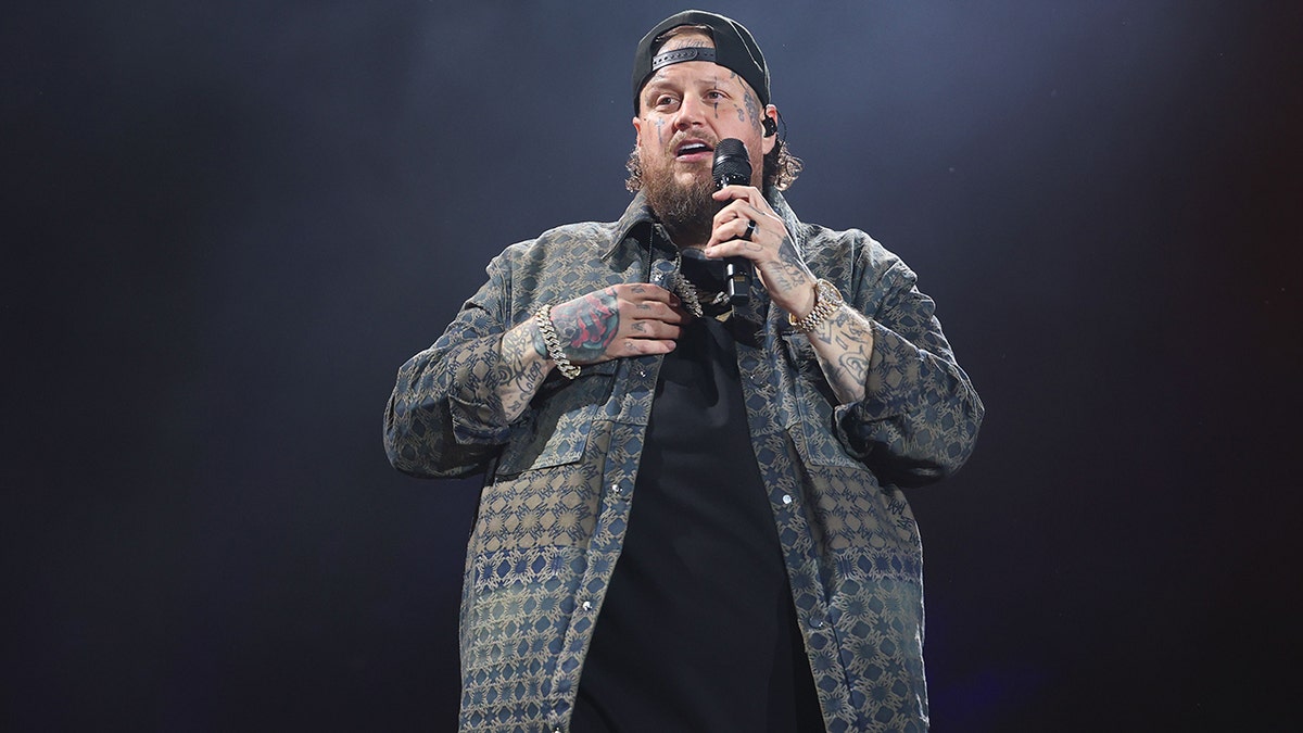 Jelly Roll on stage at the 2025 Stagecoach Festival in April