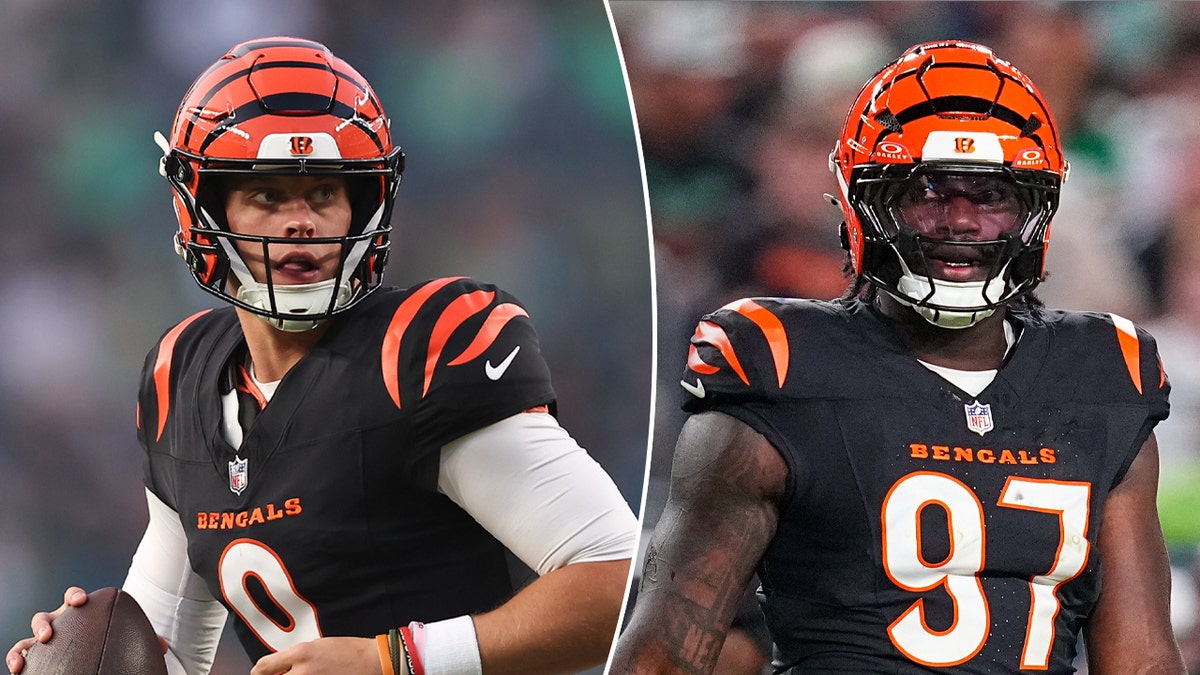 Joe Burrow and Shemart Stewart side by side