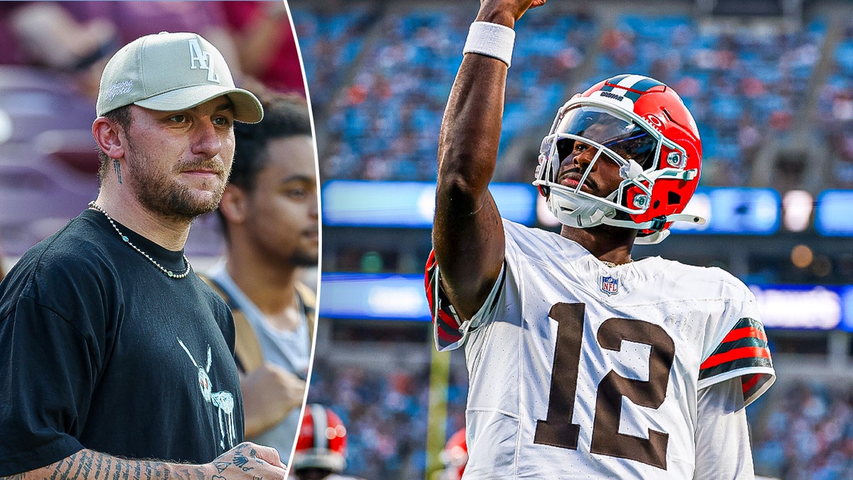 Johnny Manziel and Shedeur Sanders side by side