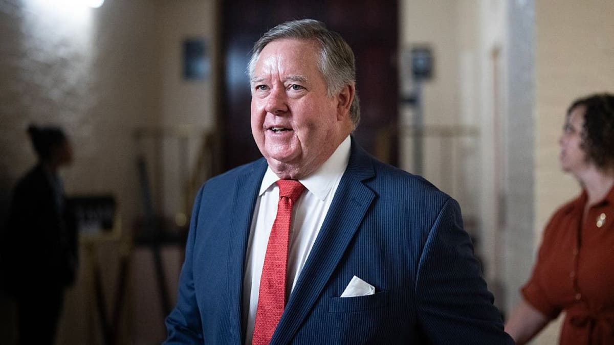 Representative Ken Calvert, R-Calif., Provides for a meeting of the House Republican Conference at the American Capitol on Tuesday July 22, 2025.