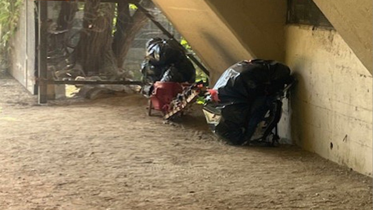 Where tents were once pitched there are now only trashbags, under the Key Bridge that connects Arlington, Va., with Georgetown, Washington, D.C.