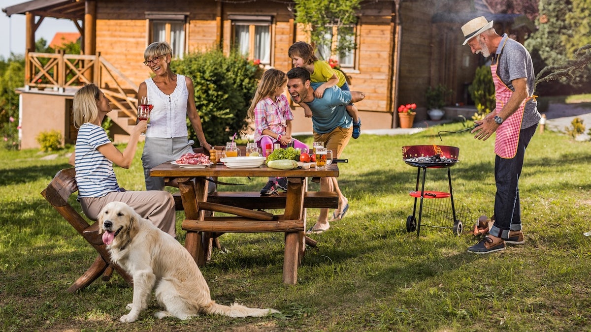 family outdoor bbq