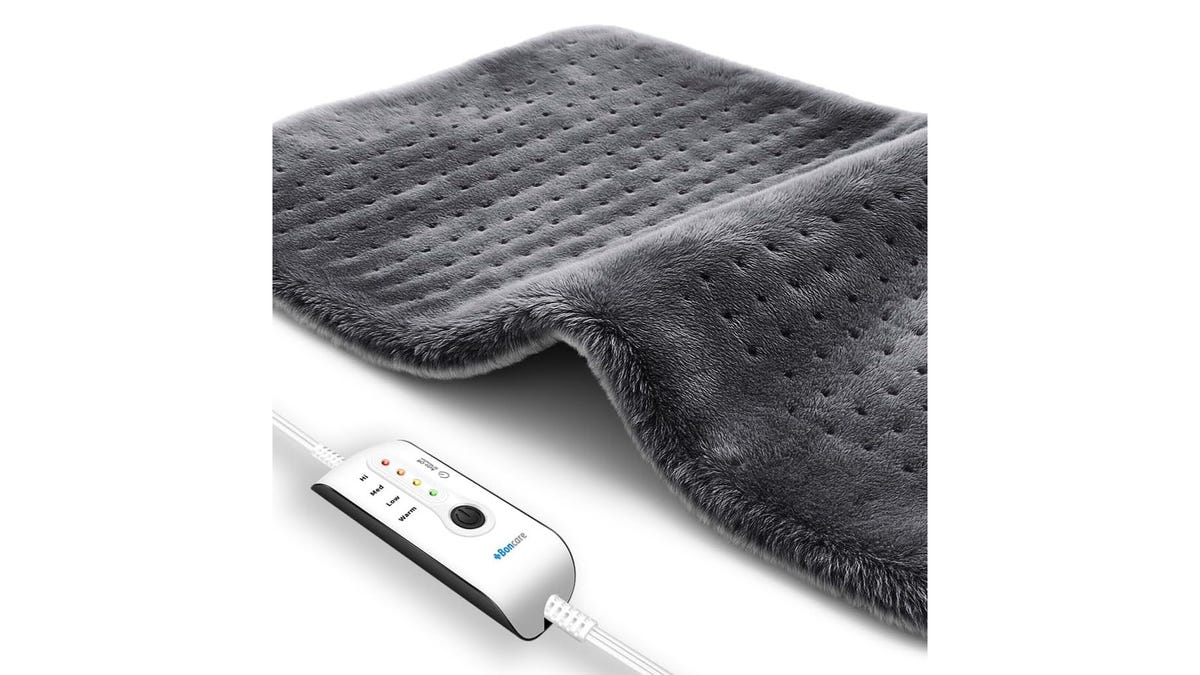 This large heating pad covers a large area.