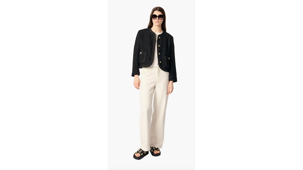 Snag this designer tweed jacket on sale to elevate your fall look.