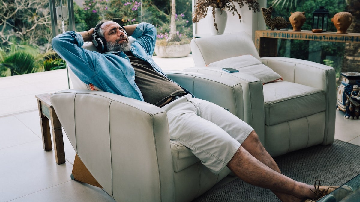 senior man on reclining chair