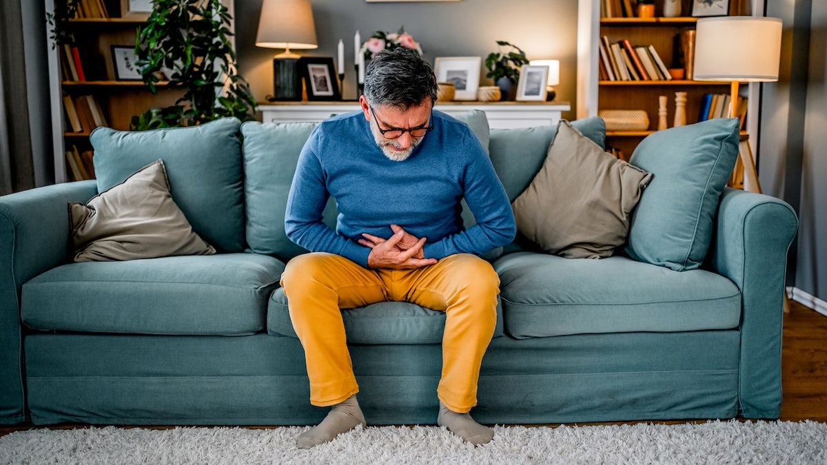Man with stomach pain