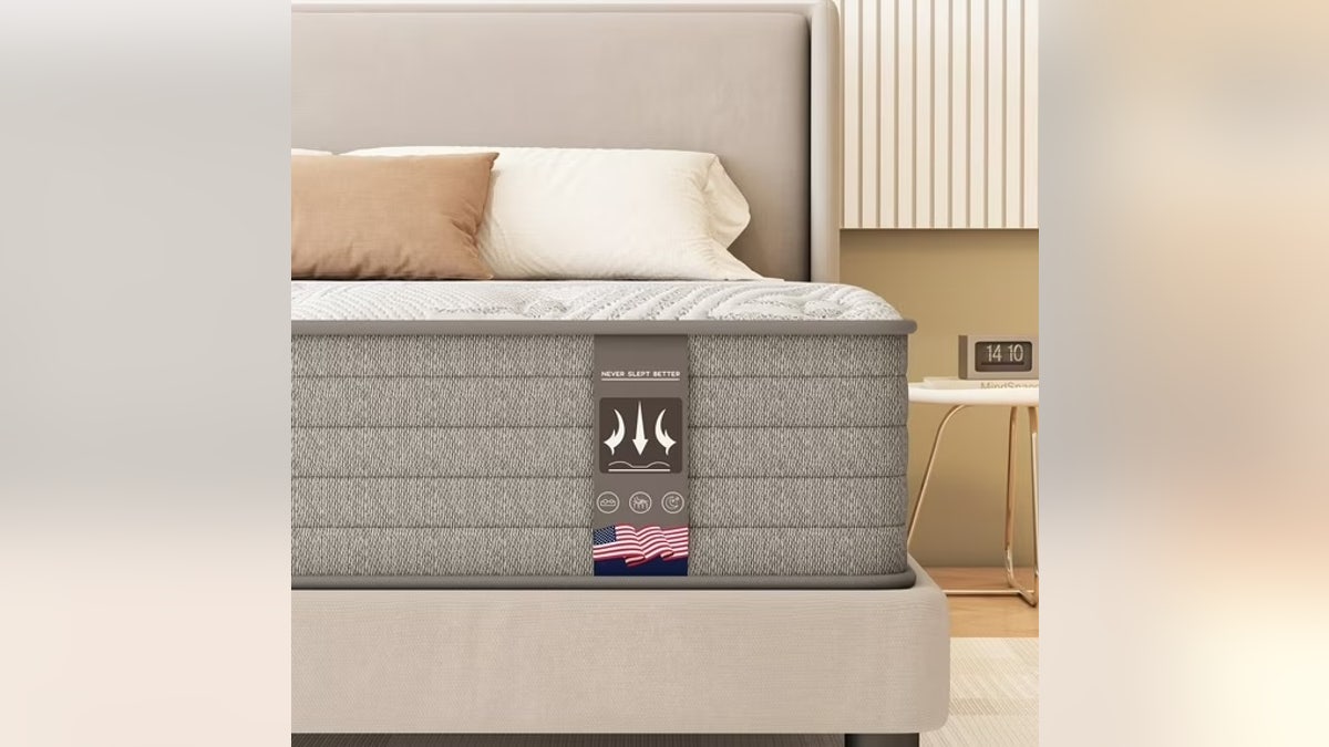 This medium-firm mattress provides cooling support.