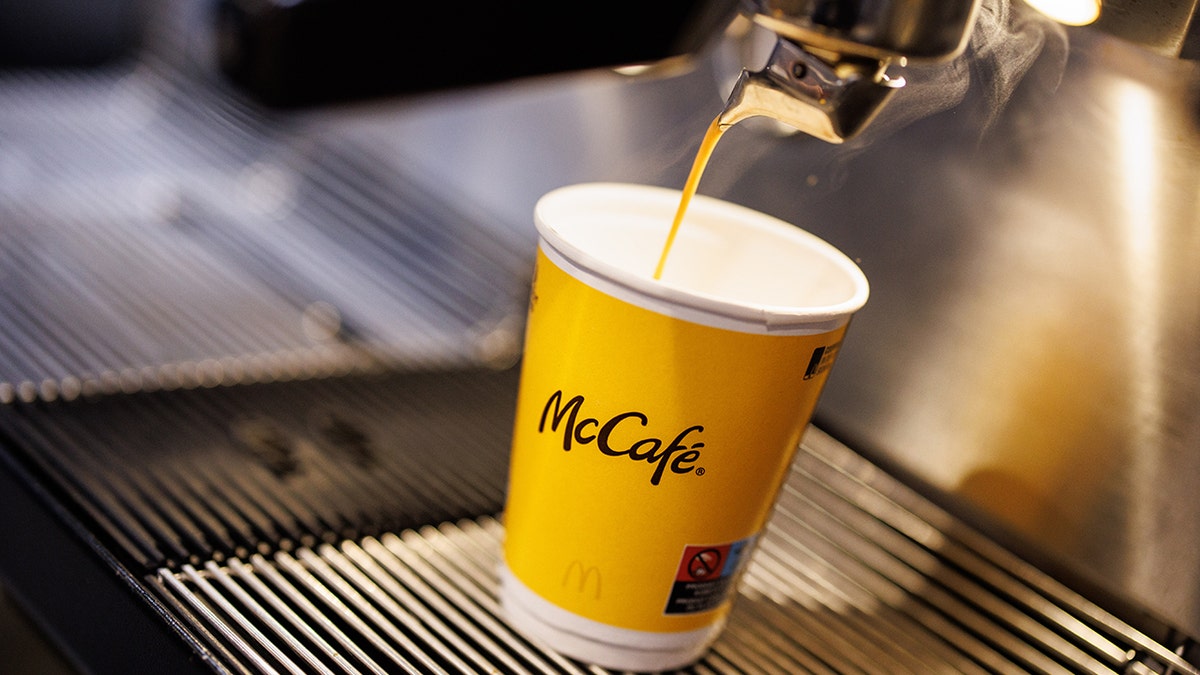 McCafe latte being made