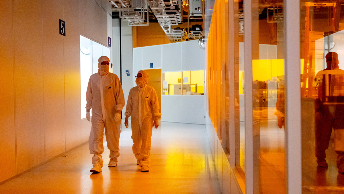 Workers inside of Micron's fab in Idaho