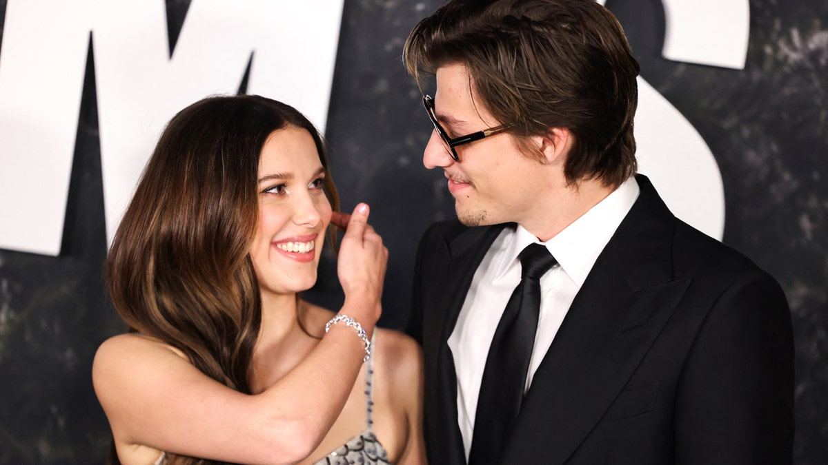 New mom Millie Bobby Brown and Jake Bongiovi on a red carpet