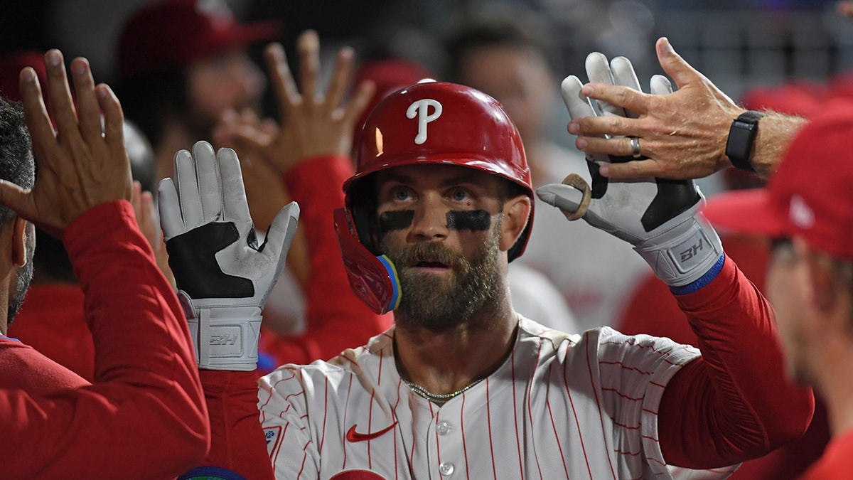 Bryce Harper celebrates